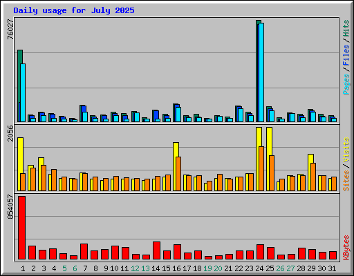 Daily usage for July 2025
