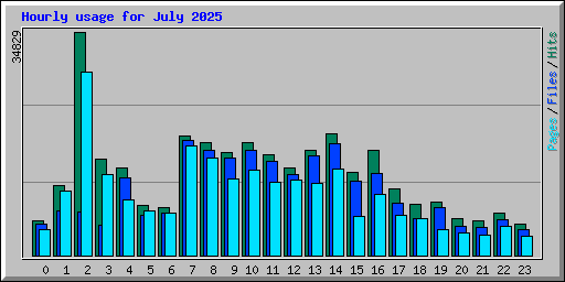 Hourly usage for July 2025