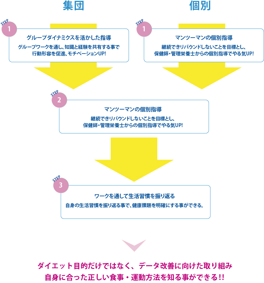 集団と個別のセミナーの流れ